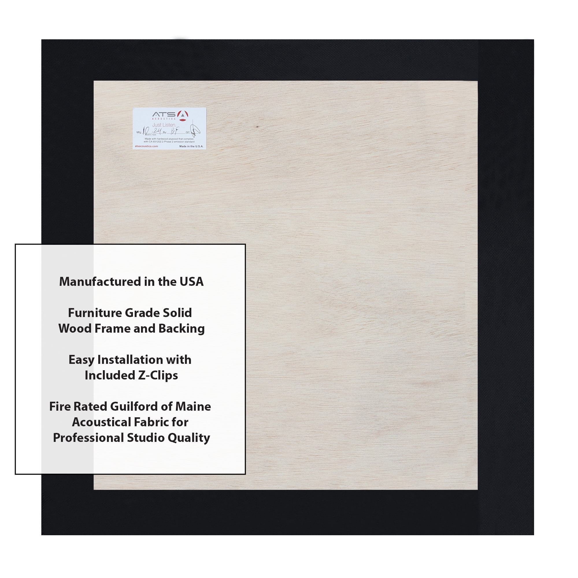 ATS Acoustics Soundproofing Studio Quality Acoustic Panel Fire Rated Square Edge 24x24x2