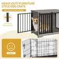 thumbnail image 6 of Hzuaneri Dog Crate Furniture with Barn Door, 31.9" Heavy Duty Wooden Kennel for Small Medium Dogs, Farmhouse Style, Greige, 6 of 7