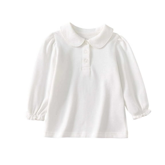 MEZZALL Child Boys Girls Long Sleeve Casual Solid Color Gentleman Tops Holiday Shirts T Shirt Stylish Streetwear