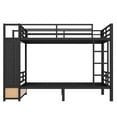 thumbnail image 6 of Full Over Full Metal Bunk Bed with Storage, Ladder & Guardrail for Teens and Adults, 6 of 8