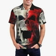 thumbnail image 2 of Salouo Red And White Screaming Demon Skull for Men's Short Sleeve Polo Shirts,Polo Shirts for Men Performance Short Sleeve Golf Shirt Athletic Casual Collared T-Shirt-XX-Large, 2 of 8