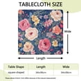 thumbnail image 2 of Pioneer Flower Floral Print Pattern Square Fitted Tablecloth with Elastic Edge,Square Table Cover,Washable Elastic Table Cover for Home Kitchen Party Decor 34"x34", 2 of 6