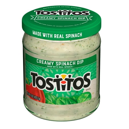 Tostitos Creamy Spinach Dip, 15 oz Jar, Ready-to-Serve