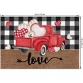 thumbnail image 3 of Valentine''s Day Placemats Set of 4 12x18 Inch Black Buffalo Plaid Truck Heart Love Farmhouse Table Place Mats Valentines Day Table Decoration for Indoor Outdoor Party Kitchen Dining Table, 3 of 5
