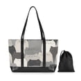 thumbnail image 7 of FORMRS Canvas Laptop Tote Bag for Women with 15.6" Computer Compartments Shoulder Handbag, Gray Cute Cats, 7 of 7