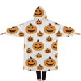 thumbnail image 2 of Oversized Wearable Blanket Hoodie,Halloween Simple Pumpkin Pattern Sherpa Blanket Hoodie with Super Pockets,Super Warm Fuzzy Pullover for Women & Men, 2 of 6