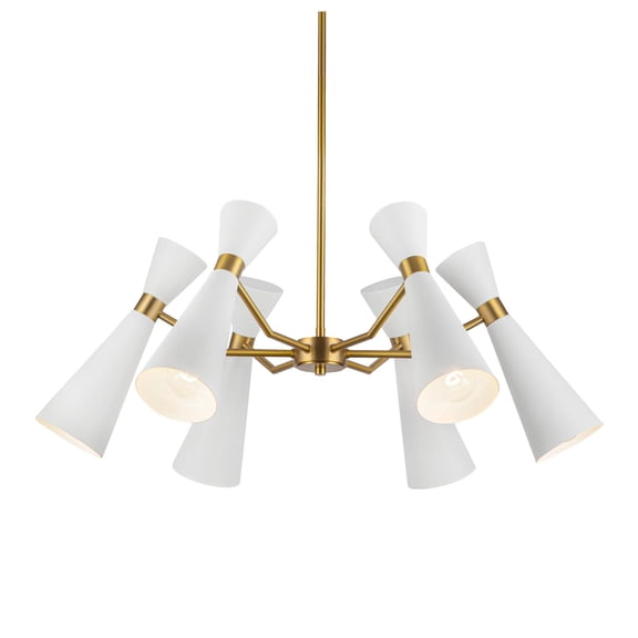 Alora Lighting Ch574632 Blake 6 Light 32" Wide Chandelier - White / Aged Gold