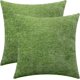 thumbnail image 1 of 18 x 18-Inch Forest Green Paquete de 2 acogedoras fundas de almohada para sofá, decoración del hogar, chenilla suave teñida de forma sólida, 18.0 x 18.0 in, verde bosque, 1 of 5
