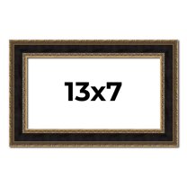 13x7 Frame Gold Antique Vintage Sold Wood Picture Frame | 1.75 Inch Moulding Width | Interior Frame