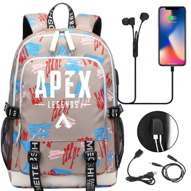 YOPTOP Students APEX Legends Bookbag USB Charging Port Daypack Lightweight Travel Bag Graphic Knapsack,K