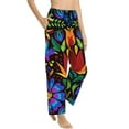 thumbnail image 2 of Sigee Colorful Floral Print Women's Soft Pajama Pants - Breathable and Comfortable Lounge Sleep Bottoms with Elastic Waistband and Pockets-X-Large, 2 of 9