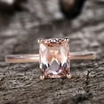 thumbnail image 2 of 4 Carat 10mm Cushion Pink Solitaire Morganite Engagement Ring Diamond Moissanite 10K rose gold, 2 of 6