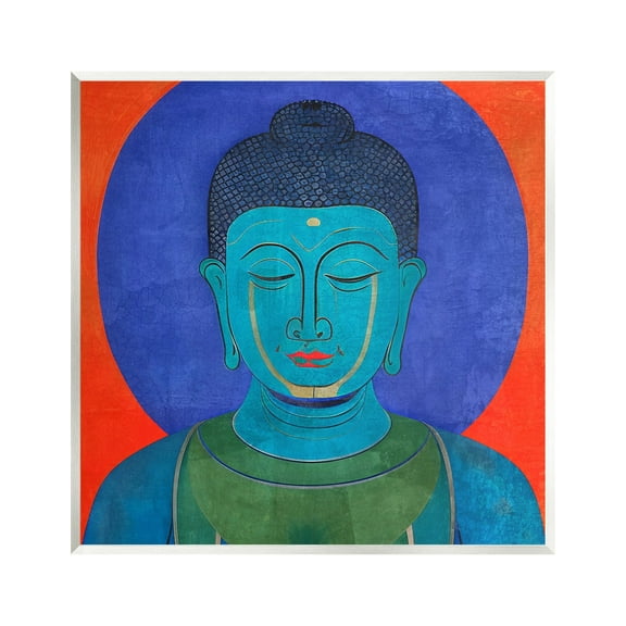 Stupell Industries Vivid Buddha Portrait Abstract Painting Unframed Art Print Wall Art, 12 x 12