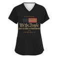 thumbnail image 4 of AHMOMEI S-5XL Plus Size 250 Anniversary USA Womens Scrub Tops Stretchy Independence Day Women's Nurse Uniform with Pocket Black L, 4 of 5