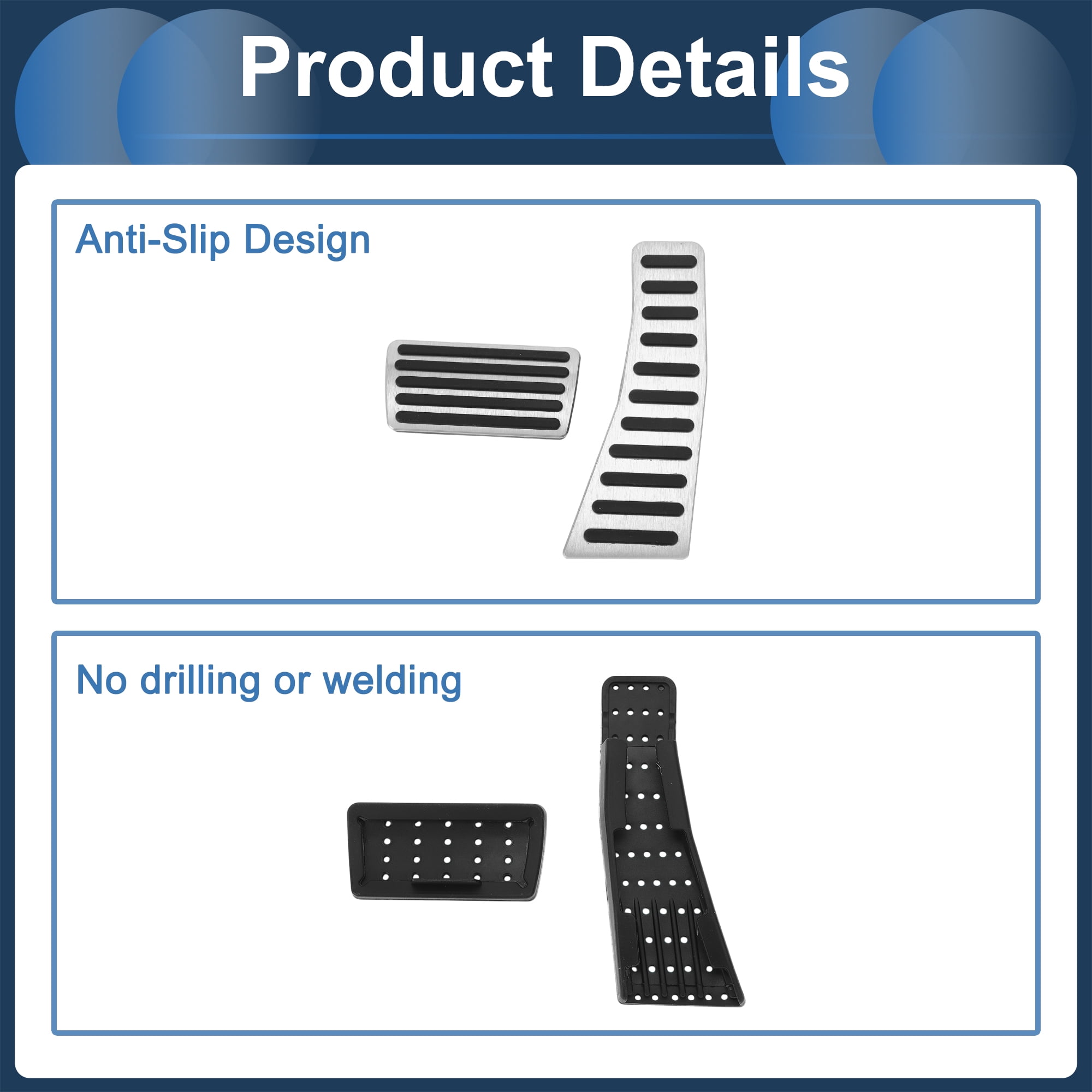 Unique Bargains 2 Pcs Foot Pedal Pads Foot Accelerator Covers for Honda Civic 2006-2009