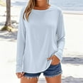 thumbnail image 2 of Long Sleeve Shirts For Women New Cotton Top Round Neck T Shirt Womens Long Sleeve Tops, 2 of 5