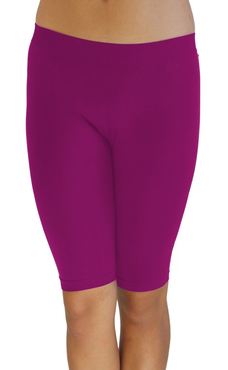 Vivian's Fashions Legging Shorts Biker Length, Misses Size (Magenta