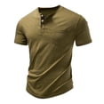 thumbnail image 5 of WIZUTIZ Henley Short Sleeve Shirt for Men Lightweight Casual 3 Button Tees Tops Cotton Classic Work Blend T-Shirts with Pocket, 5 of 5