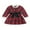 Wine Red, variant on Kids Girls Christmas Dress Plaid Plush Patchwork Bowknot Long Sleeve Dress Fall Casual Princess Dress