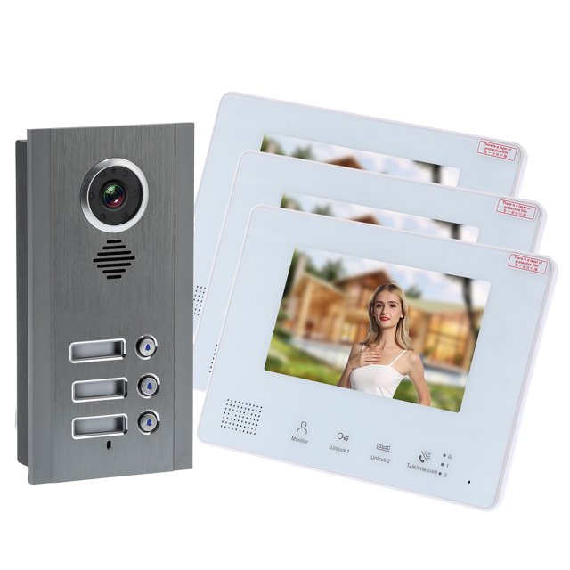 Kit de Téléphone de Porte Vidéo Électrique, Verrouillage de Contrôle Haute Définition Système de Fil de BUS à Fonctions Multiples avec Vision Nocturne