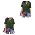 thumbnail image 3 of Blusa Qarigey Mujer Cuello en V Manga Corta Holgada Floral S M L XL XXL, 3 of 6