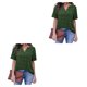thumbnail image 3 of Blusa Qarigey Mujer Cuello en V Manga Corta Holgada Floral S M L XL XXL, 3 of 6