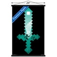 thumbnail image 3 of Minecraft - Diamond Sword Wall Poster with Wooden Magnetic Frame, 22.375" x 34", 3 of 3