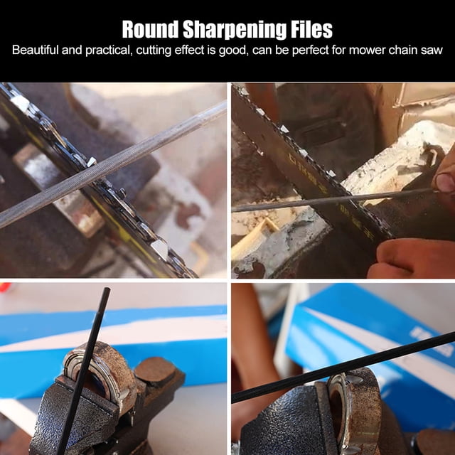 Limas Redondas Para Afilar Motosierras, Desgaste DE, Mano de Obra exquisita para Mantenimiento de Sierras de Cadena para Carpintería