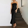 thumbnail image 5 of Taylonsss Womens Satin Dress Lace Cut-Out Backless Strapless Off-Shoulder Elegant Evening Gown, 5 of 7