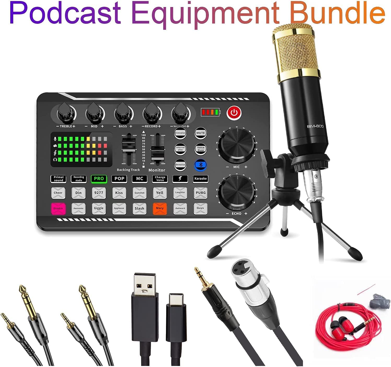 [New Arrival]Streaming Microphone Kit With Audio Mixer USB Condenser Podcast Life