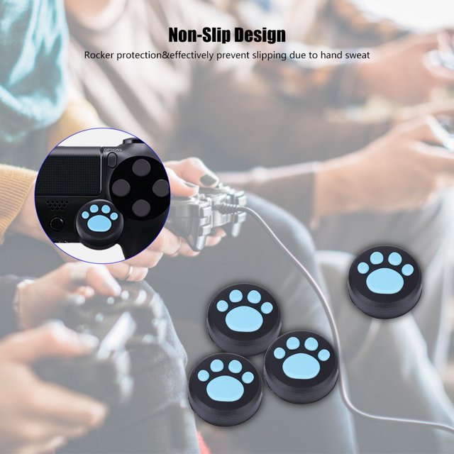 4 Pcs Joystick en Silicone pour PS3/ Grips pour Pouce Couvercle de Bascule pour Switch Pro Mignon Conçu Patte de Chat