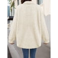 thumbnail image 2 of Mengpipi Women's Fleece Shacket Autumn Winter Long Sleeve Lapel Collar Thick Plush Shaggy Pullover Lazy Style Jacket S-2XL, 2 of 7