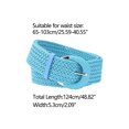 thumbnail image 3 of Woven Plus Size Waist Belts Wide Braided Belts for Women Dress Metal Buckle Lake Blue ["129cm"], 3 of 4