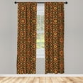 thumbnail image 3 of Ambesonne Turkish Pattern Curtains, Dark Byzantine, Pair of 28"x84", Ruby Mustard Black, 3 of 5