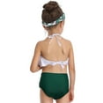 thumbnail image 2 of Swimsuits for Teen Girls 10-12 Years Sleeveless Kids Little Ruffles Floral Print Two Pieces Beach Bikini Green Swimwear Sizes 10-12 Years, 2 of 6