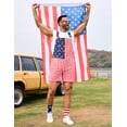 thumbnail image 5 of 250th Anniversary American Flag Overalls Men Shorts 4th of July Jumpsuit Festival Coveralls Independence Day(Red White and Blue,L), 5 of 11