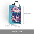 thumbnail image 3 of DouZhe 50L Rectangular Laundry Basket, Beauty Skull Flowers Prints Waterproof Foldable Laundry Hamper with Aluminum Handles, 3 of 6