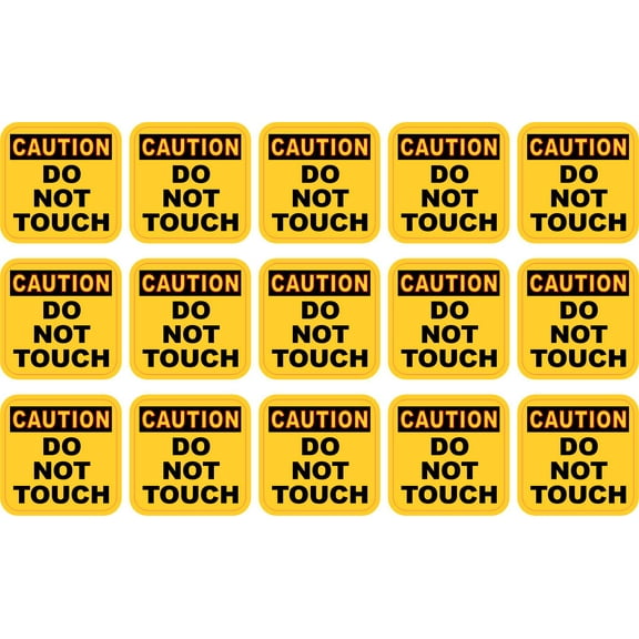 StickerTalk Caution Do Not Touch Vinyl Stickers, 1 sheet of 15 s