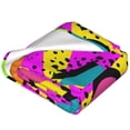 thumbnail image 4 of Manta de franela vintage de los años 80 de Memphis para decoración de dormitorio, sofá cama, 40 x 30 pulgadas, 4 of 4