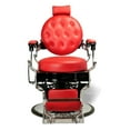 WILSON Vintage Barber Chair, Reclining Heavy Duty Barber Chair, Red