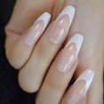 thumbnail image 2 of 24 Pcs Coffin Fake Nails French Pink Long False Nails Ballerina Acrylic, 2 of 4