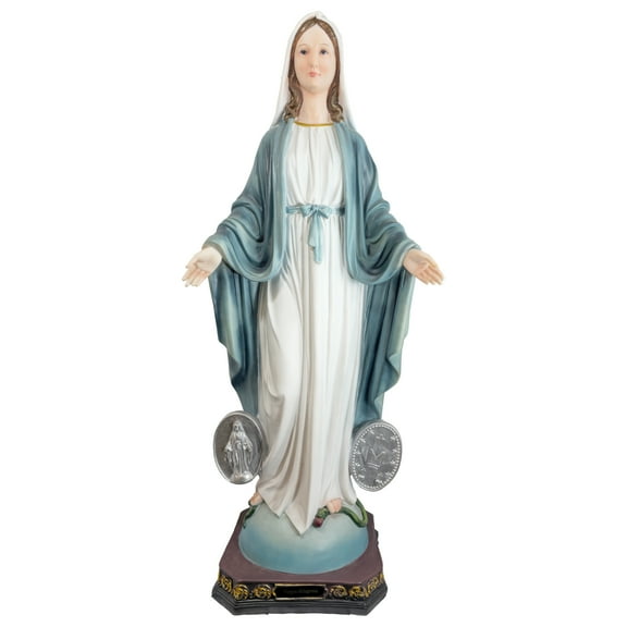 MrcjSales – Miraculous Virgin Resin Statue | 24 inches | Durable Craftsmanship | Spiritual Home Decor Symbolizing Virgen Milagrosa for Church, Gifts, Celebrations, and Altars