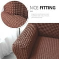 thumbnail image 4 of NICEEC Armchair Slipcover Brown Armchair Covers 1 Piece Easy Fitted Sofa Couch Cover Universal High Stretchable Durable Furniture Protector with Skirt Country Style (1 Seater Brown), 4 of 6