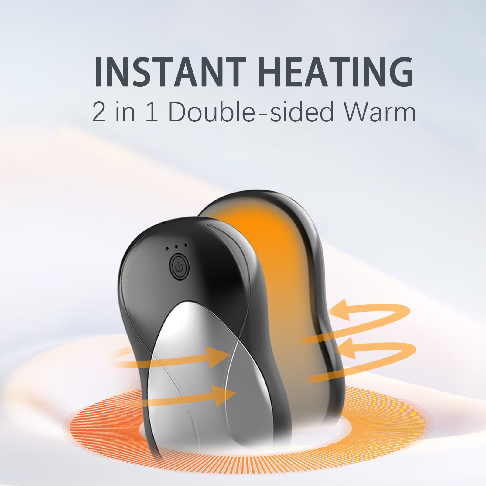 Hand Warmers Rechargeable 2 Pack Portable Pocket Size 3 Heat Settings Magnetic Attraction Electric Hand Warmer for Outdoors Hunting Golf Camping Warm Gifts（Silver+Black）