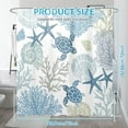 thumbnail image 2 of Dznils Nautical Coastal Shower Curtain with Hooks, Blue Turtle Fabric Bathroom Curtain, 72" x 72", 2 of 9