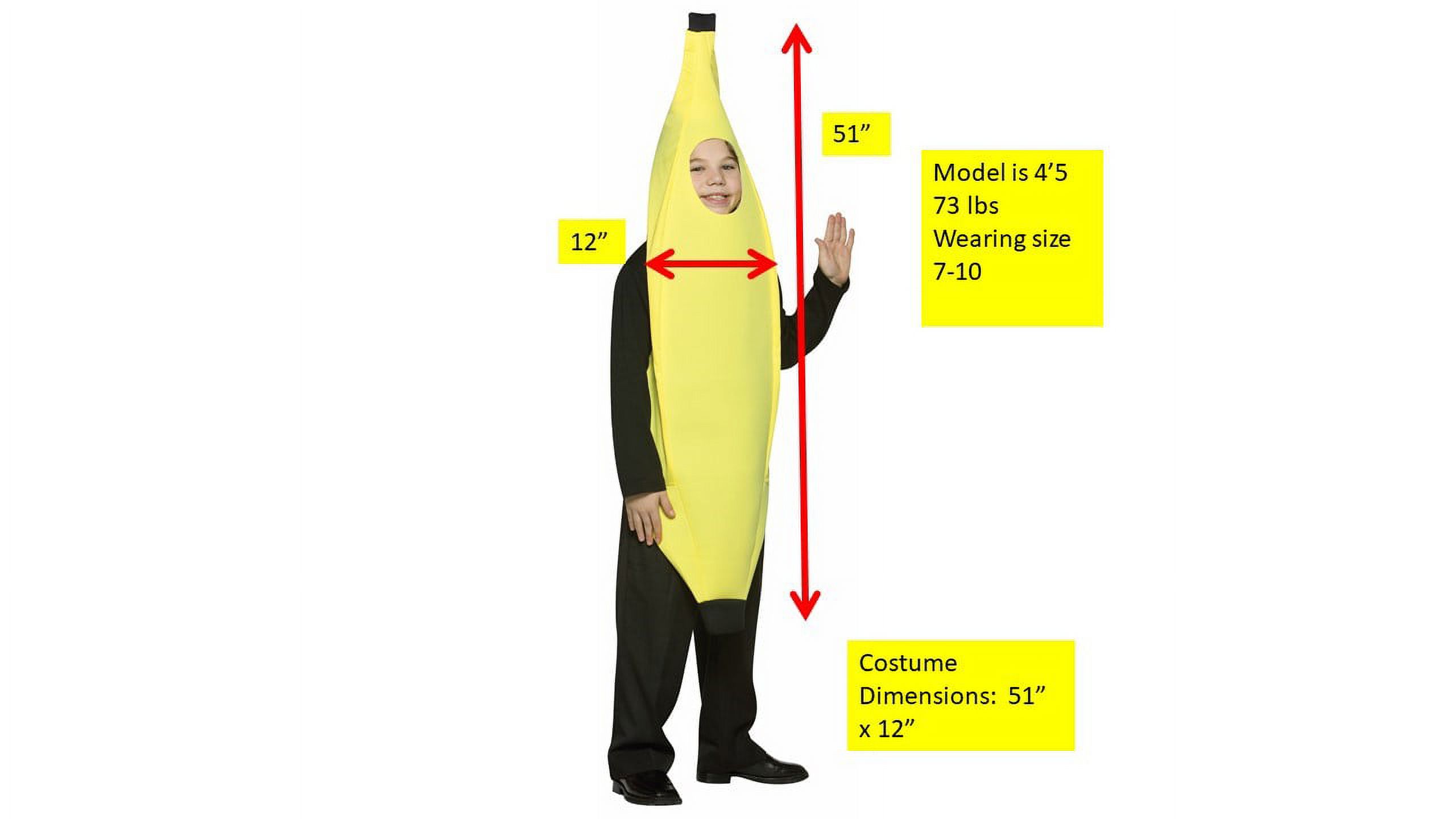 Rasta Imposta Banana Halloween Costume, Yellow, Child Size 7-10 - image 2 of 2