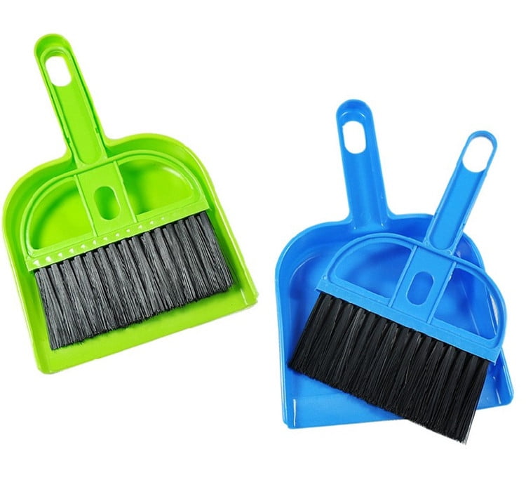 Zuzer 3 Sets Broom and Dustpan Small Broom Dustpan Mini Desktop Sweep Cleaning Brush for Desktop Cleaning 