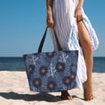 thumbnail image 3 of Wukai Sunflowers Print Zipper Bag,large Beach Tote Bag,Waterproof Sandproof Bag,Grocery and Picnic Tote Travel Bag, 3 of 5