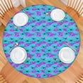 thumbnail image 2 of Daisy Flower Blue Blooms Pattern Round Fitted Tablecloth with Elastic Edge,Dining Table Cover Waterproof,Outdoor Round Tablecloth for Camping,Dining,Indoor and Outdoor, 2 of 7