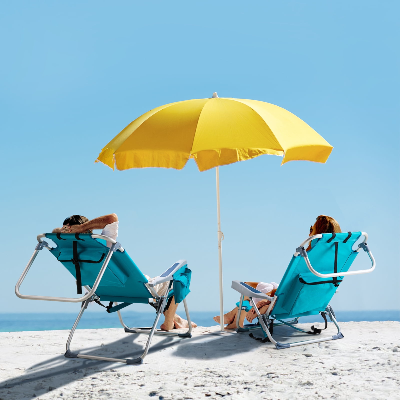 Beach Chair, Heightened Oxford Cloth Silver White Aluminum Tube Bearing Mint Green 63*70*99cm